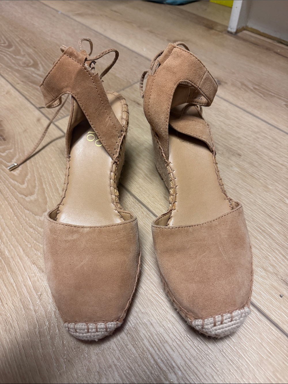 Women’s Tan Suede Espadrille Wedge Sandals